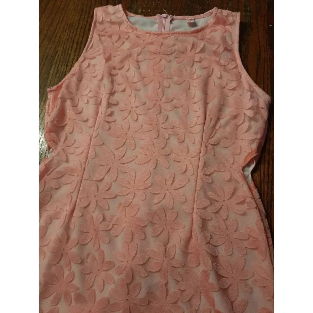 Girls Medium Hanosome & Honey Pink Floral Sleeveless Dress with Waist Cut Outs